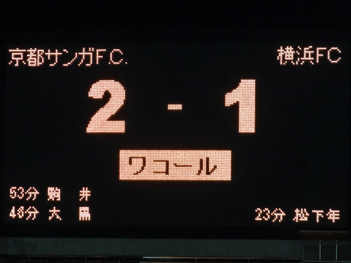 京都サンガF.C.対横浜FC結果