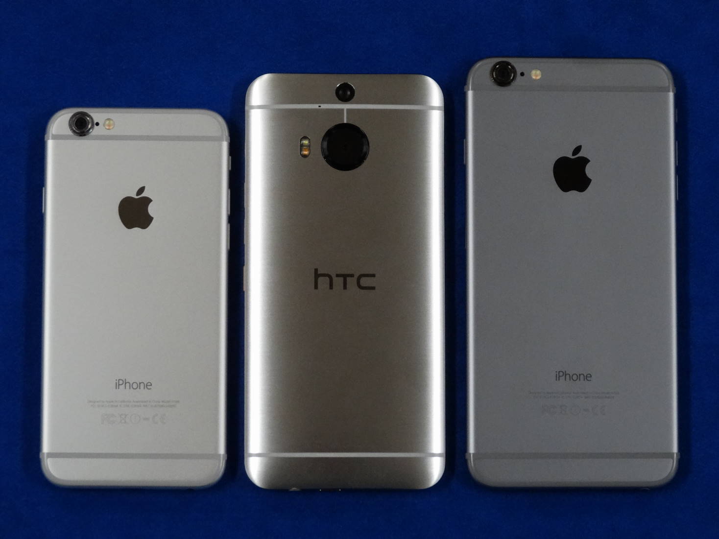 HTC One M9 Plus と iPhone 6 と iPhone 6 Plus 裏面比較