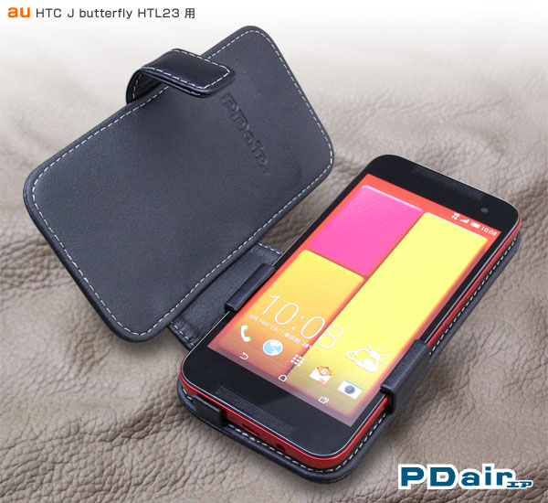PDAIR レザーケース for HTC J butterfly HTL23 横開きタイプ