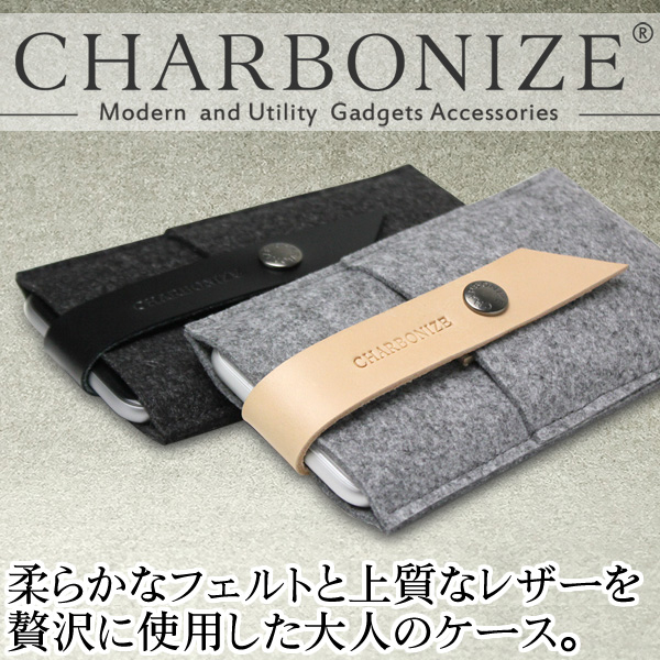 Charbonize レザー & フェルト ウォレットタイプケース for iPhone 6
